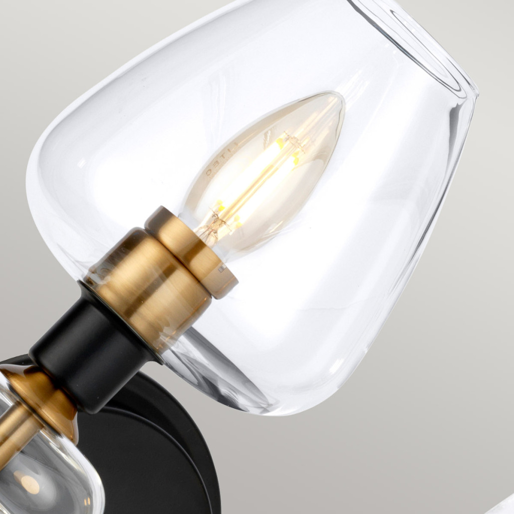 Бра с прозрачным стеклянным плафоном на круглом основании Elstead Lighting