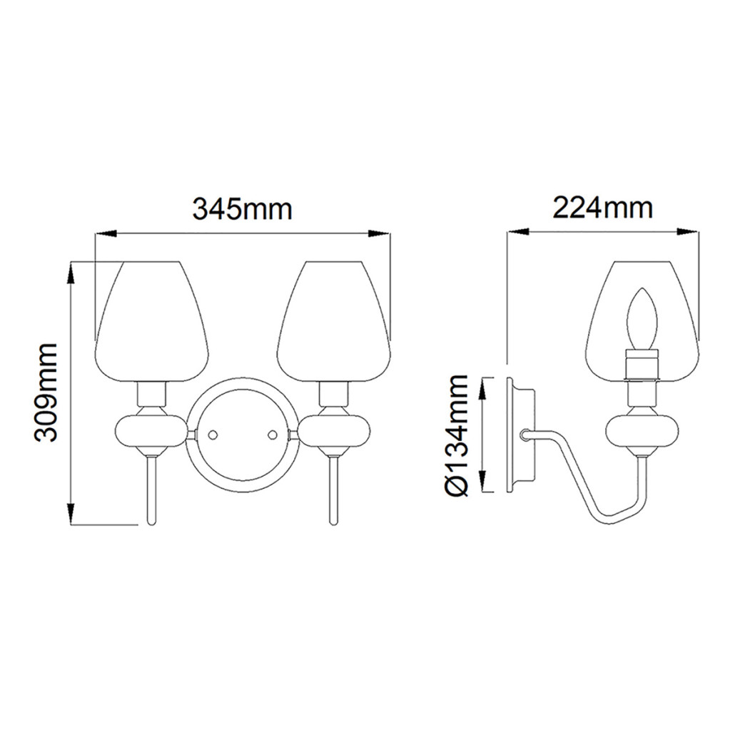 Бра с прозрачным стеклянным плафоном на круглом основании Elstead Lighting
