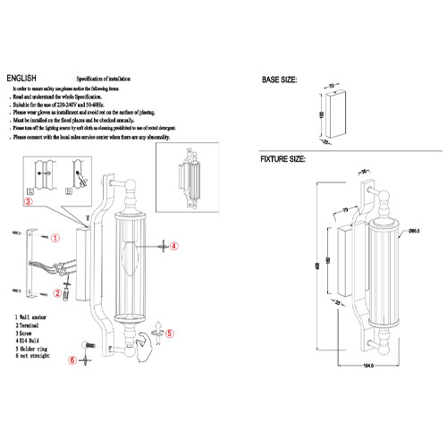 Бра с прозрачным цилиндрическим плафоном Jeanette