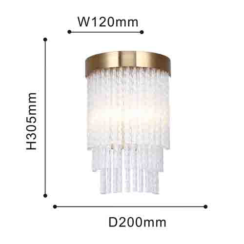 Бра с прозрачными стеклянными трубочками и металлическим основанием Nembus