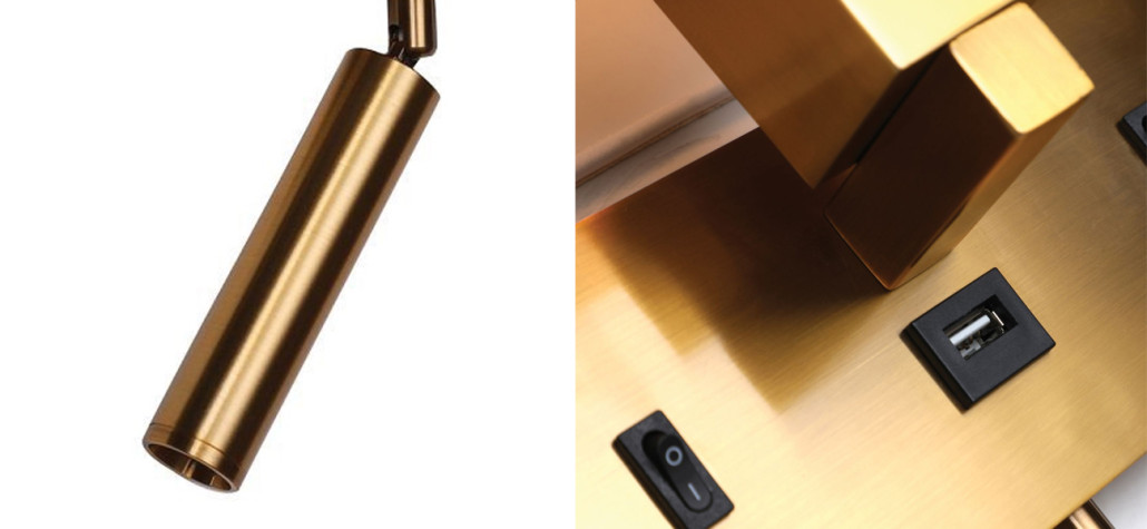 Бра с прямоугольным абажуром и поворотным спотом Trumpet