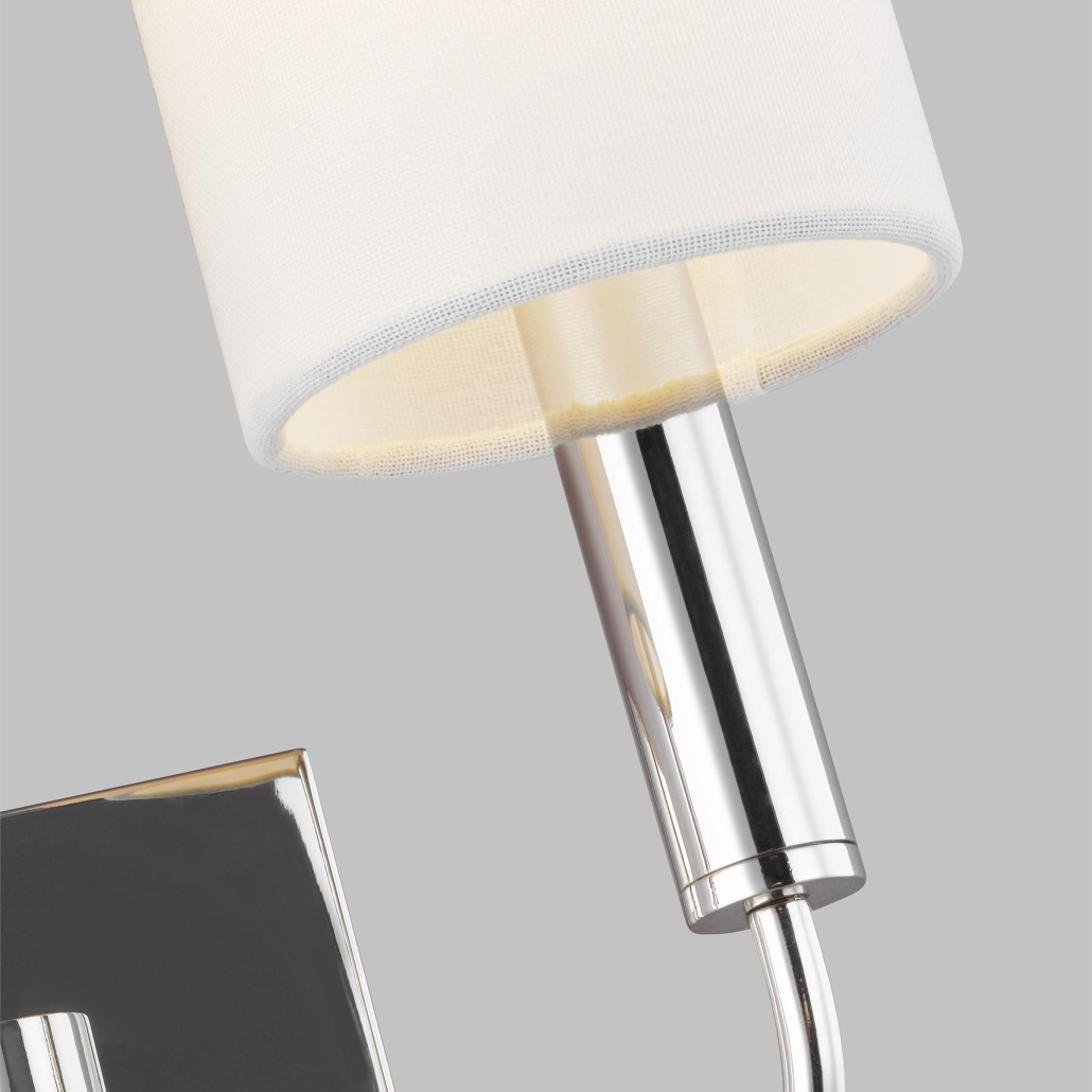 Бра с прямоугольным основанием и 2-мя белыми цилиндрическими льняными абажурами Feiss