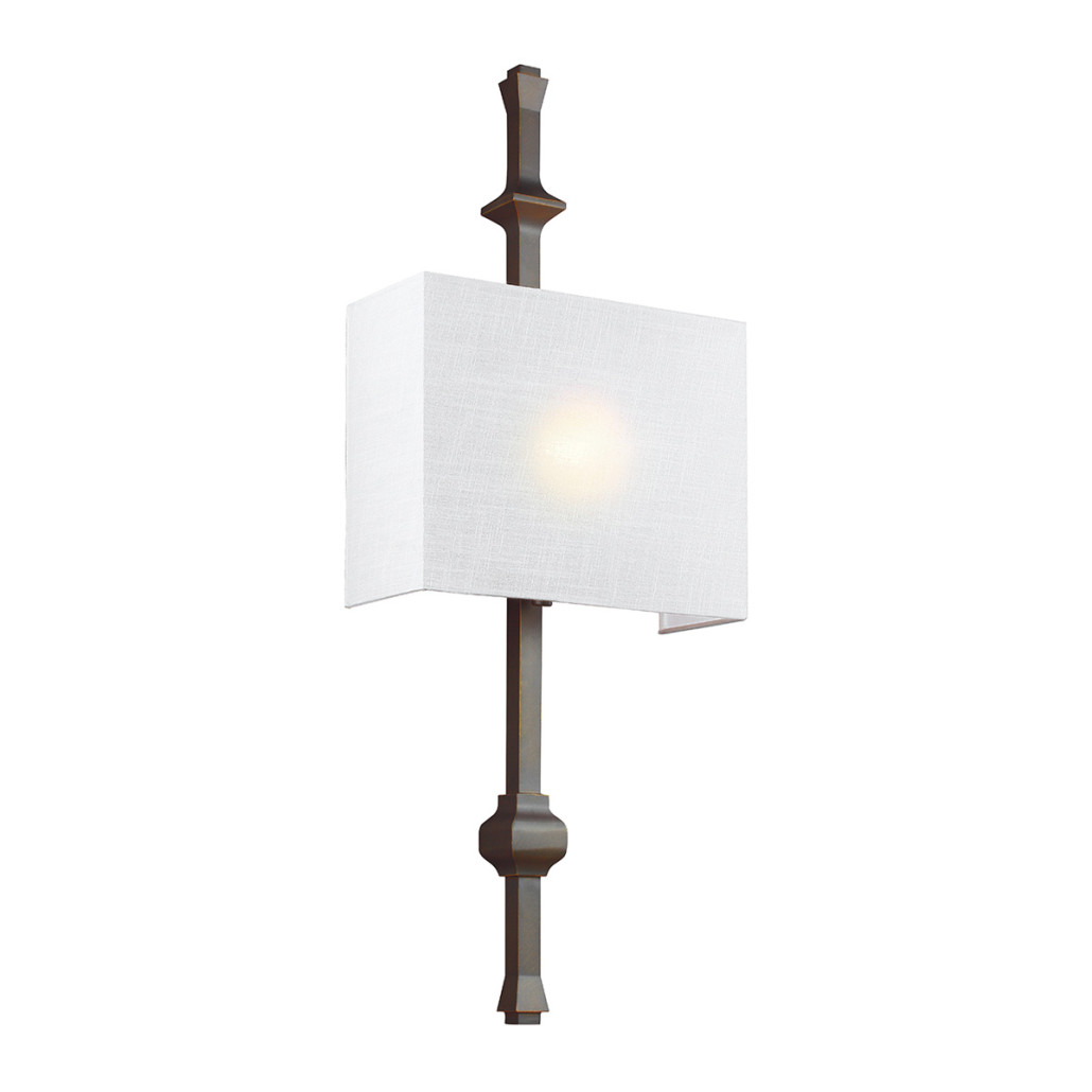 Бра с прямоугольным тканевым абажуром белого цвета Feiss