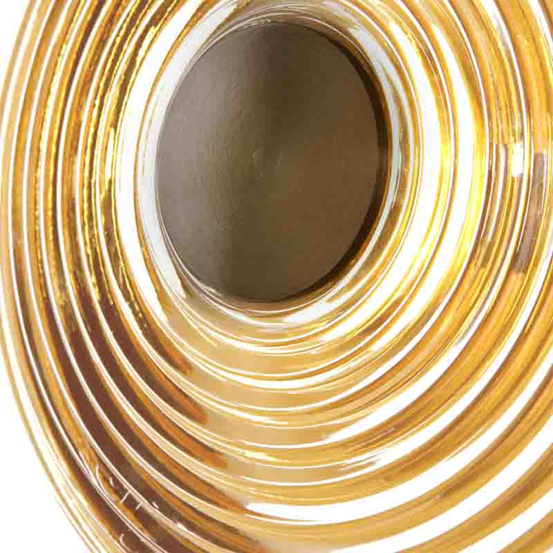 Бра с рельефным круглым плафоном янтарного цвета Savio Glass Disc Light