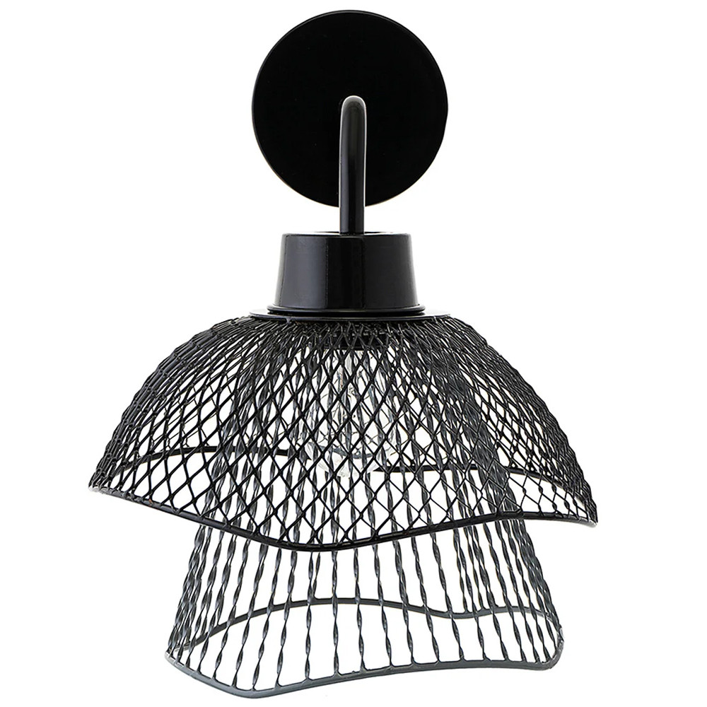 Бра с сетчатым металлическим абажуром Black Mesh Lampshade