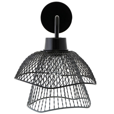 Бра с сетчатым металлическим абажуром Black Mesh Lampshade