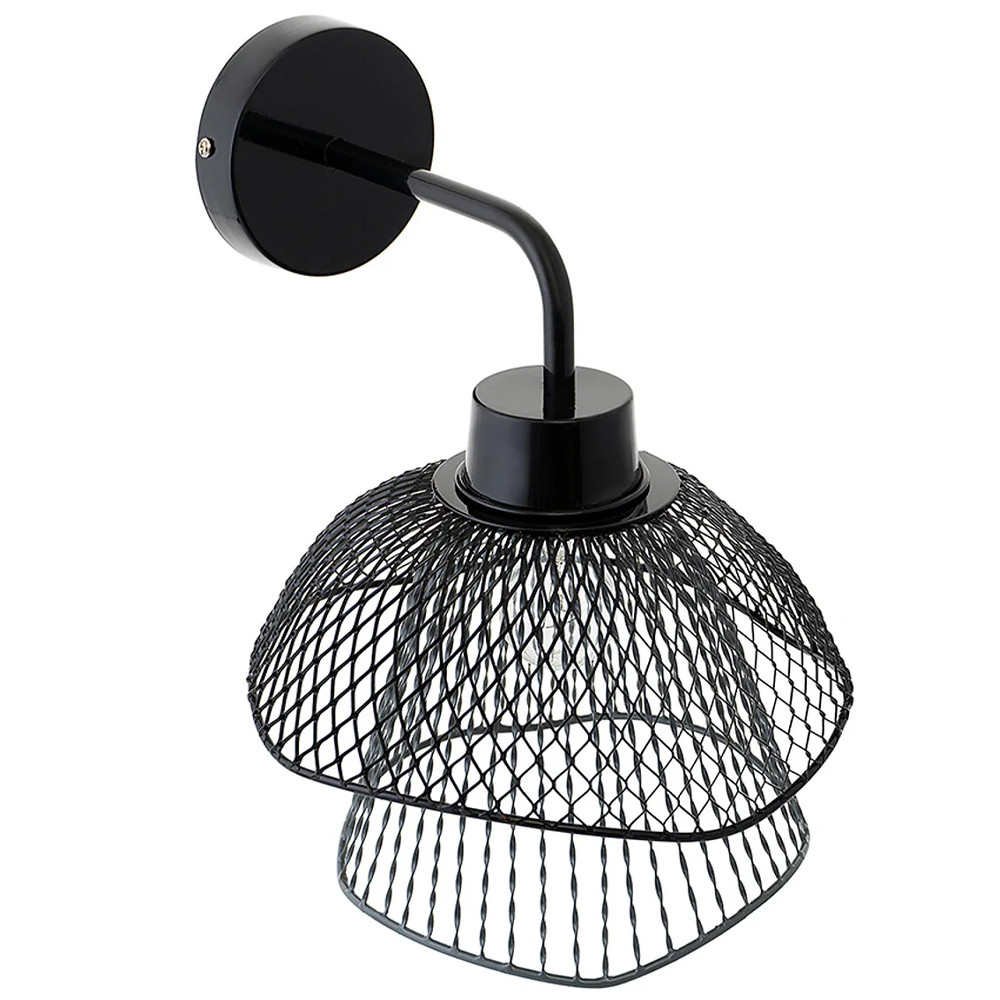 Бра с сетчатым металлическим абажуром Black Mesh Lampshade