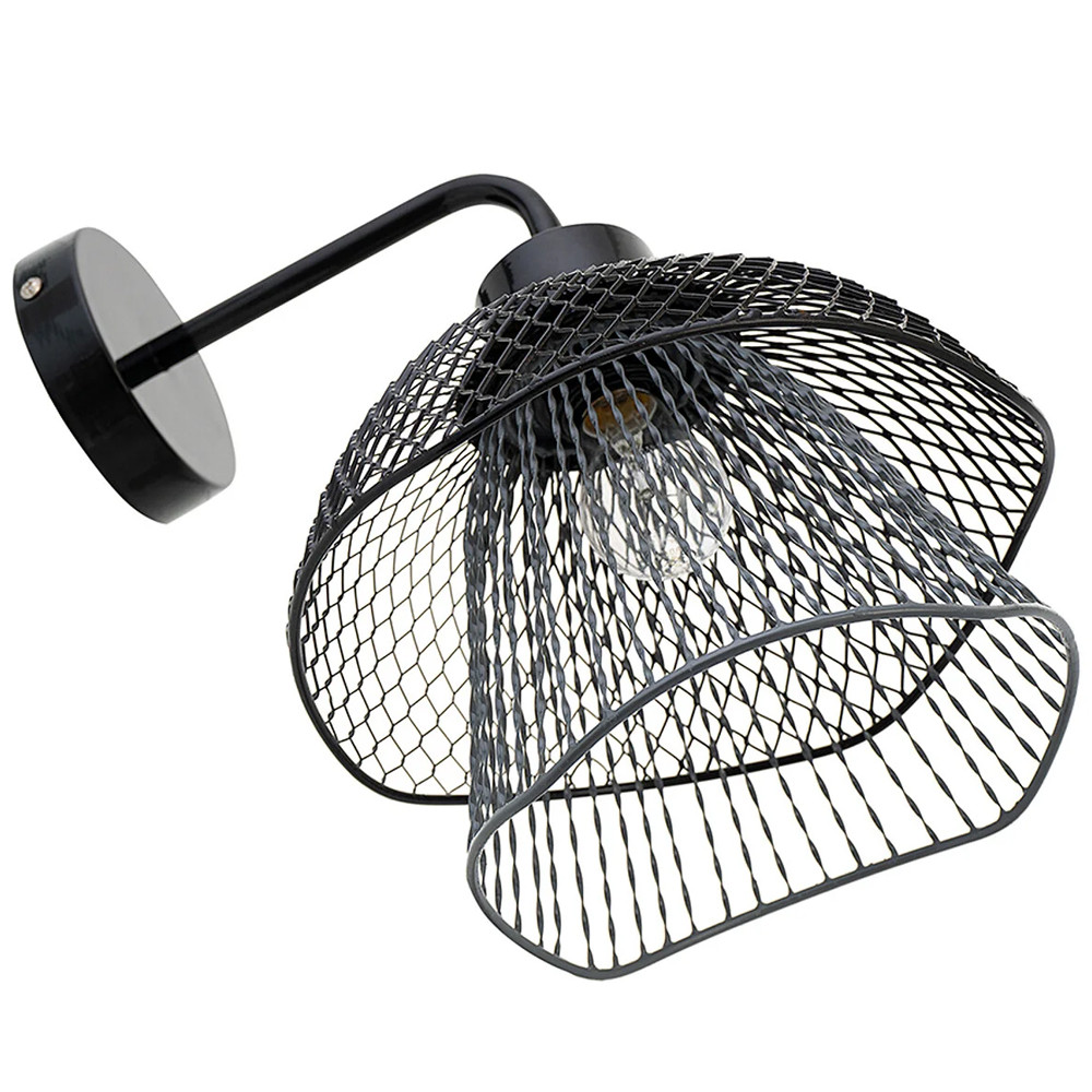 Бра с сетчатым металлическим абажуром Black Mesh Lampshade