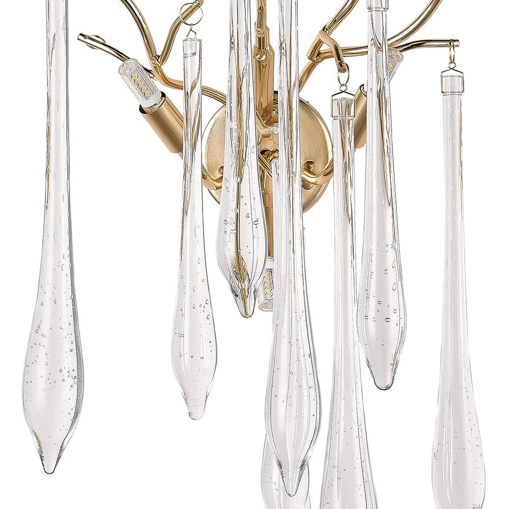 Бра с хрустальными подвесками в виде капель Droplet Crystal Gold Wall Lamp