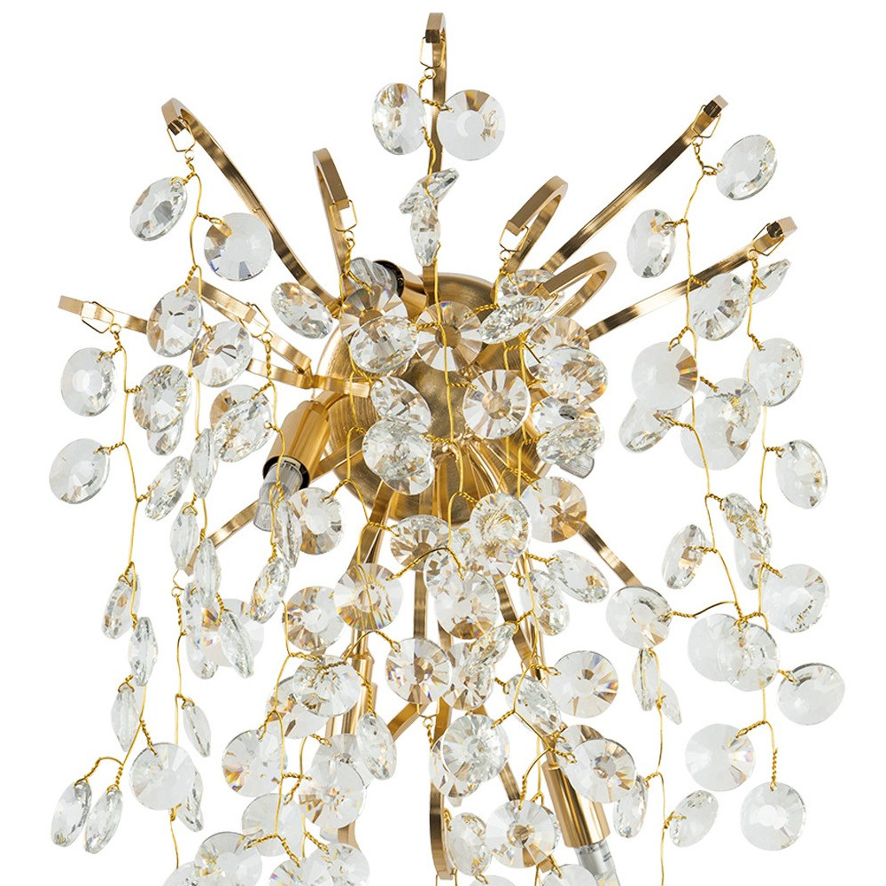 Бра с хрустальными подвесками на металлических ветках Fairytree Light Gold Wall Lamp