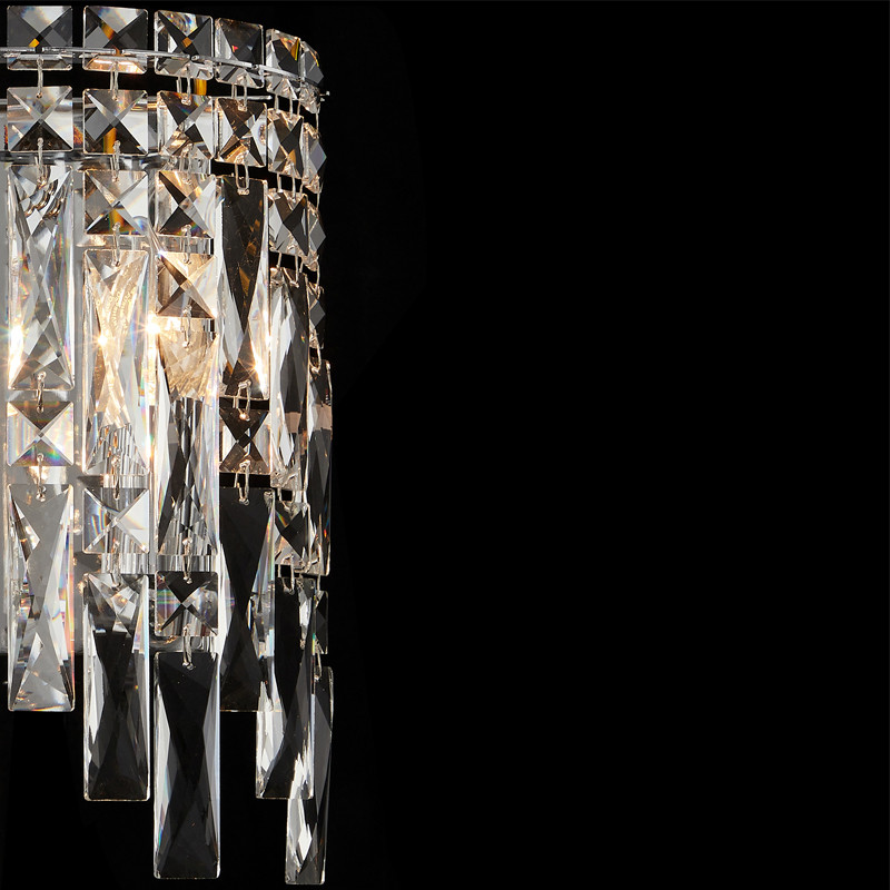 Бра с хрустальными подвесками прозрачного цвета Хром Ludivine Lighting
