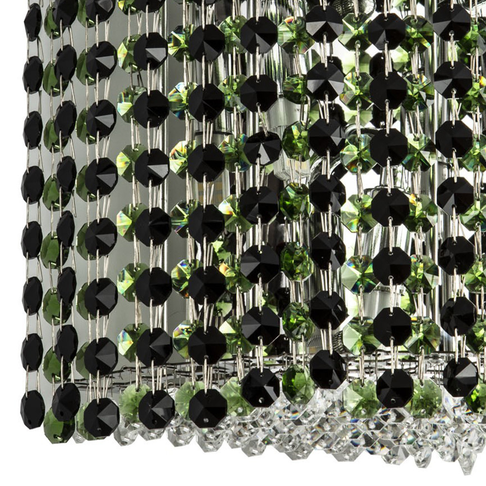 Бра с хрустальными подвесками хром Crystal Art Chrome Green Wall Lamp