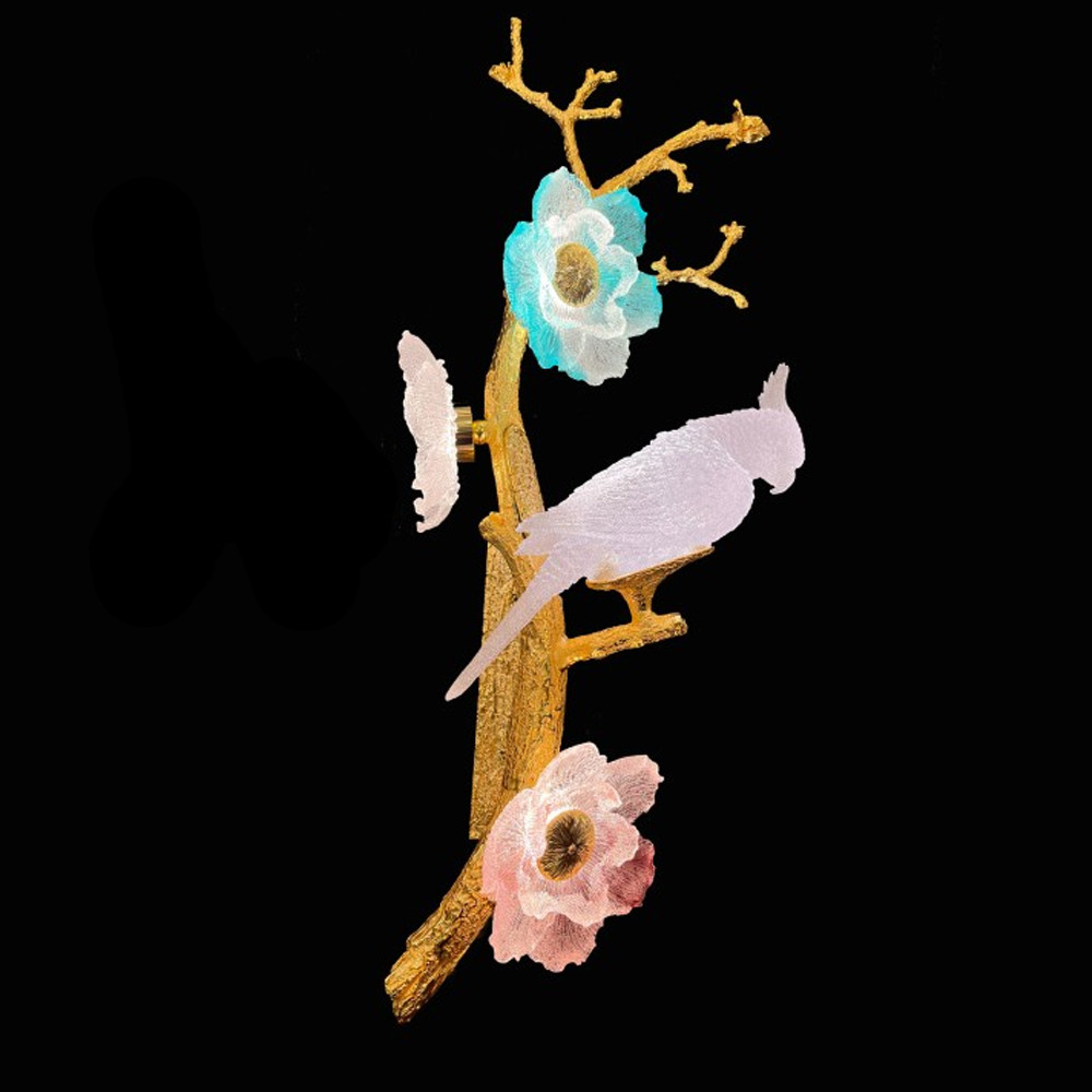 Бра с цветочным декором и птичкой Miscellaneous herbs