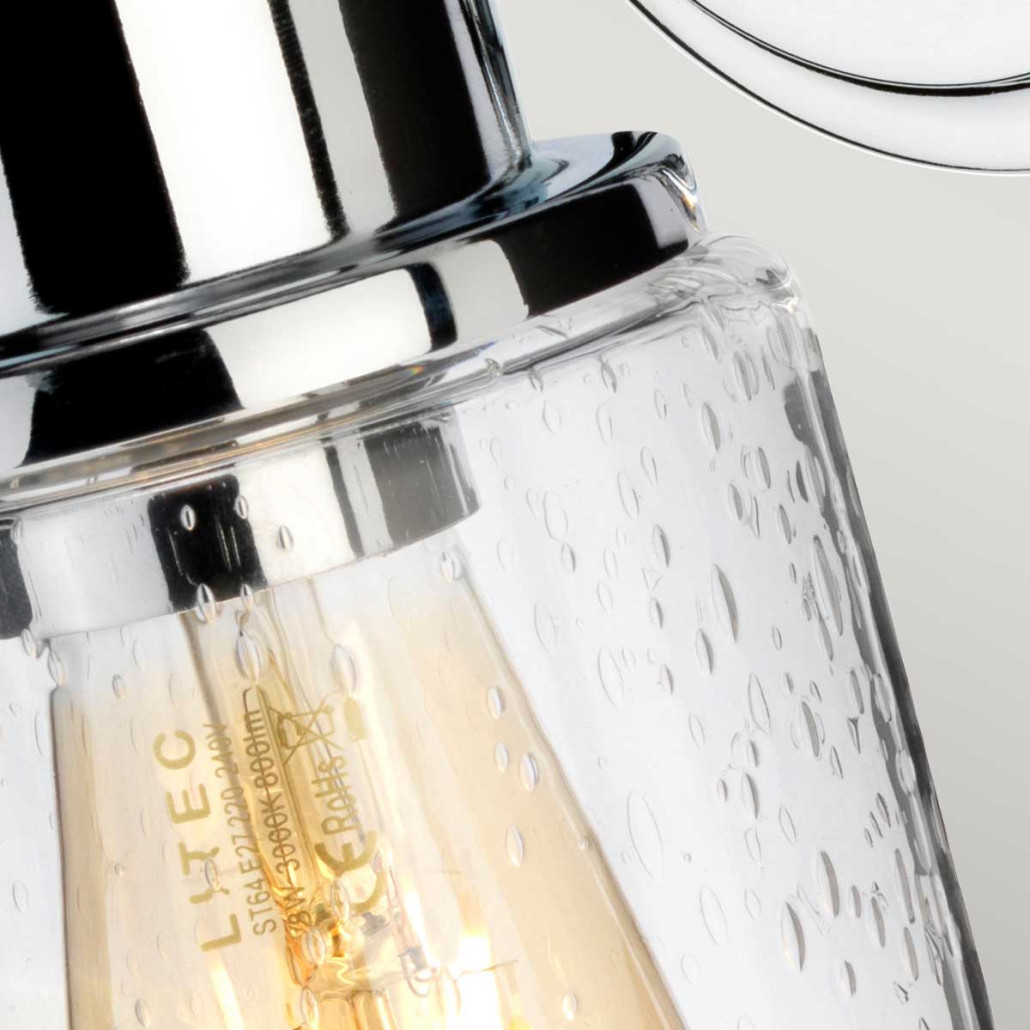Бра с цилиндрическим прозрачным плафоном из стекла с пузырьками Elstead Lighting