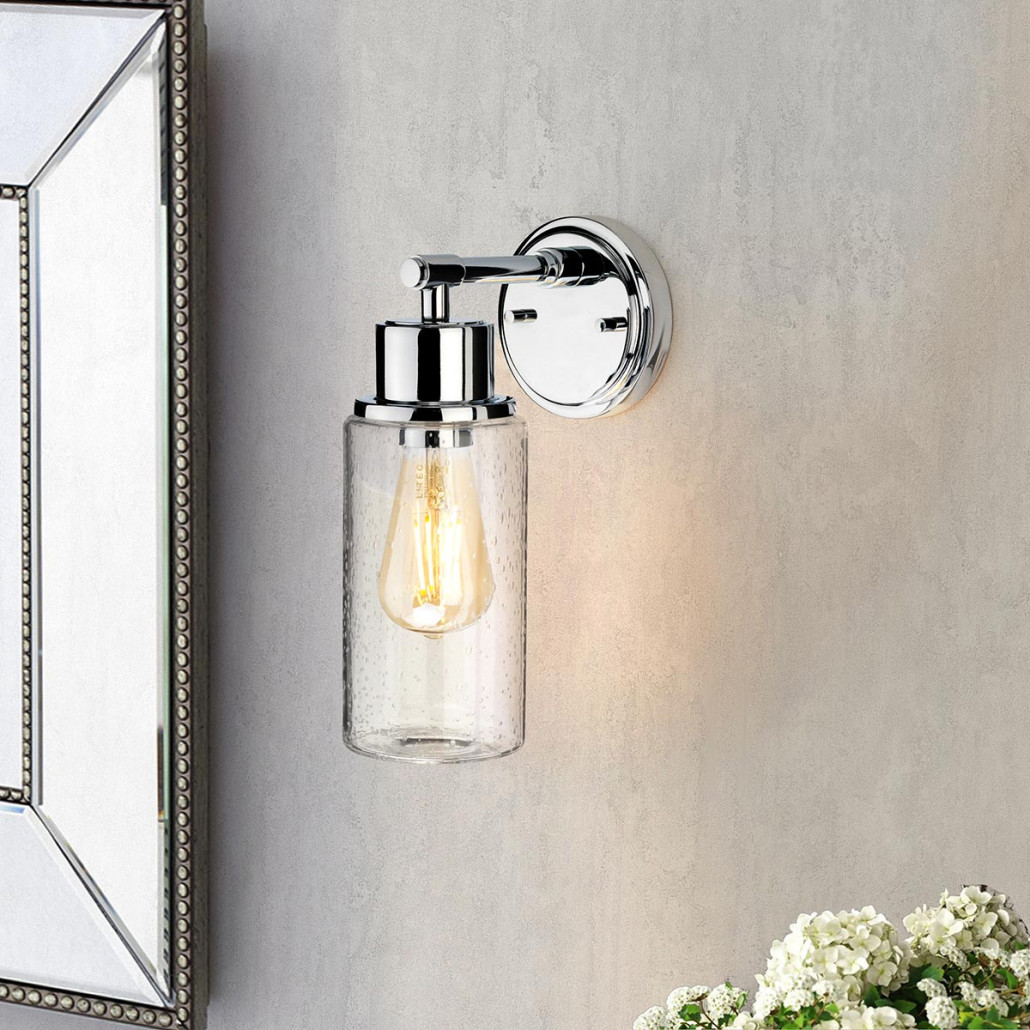 Бра с цилиндрическим прозрачным плафоном из стекла с пузырьками Elstead Lighting