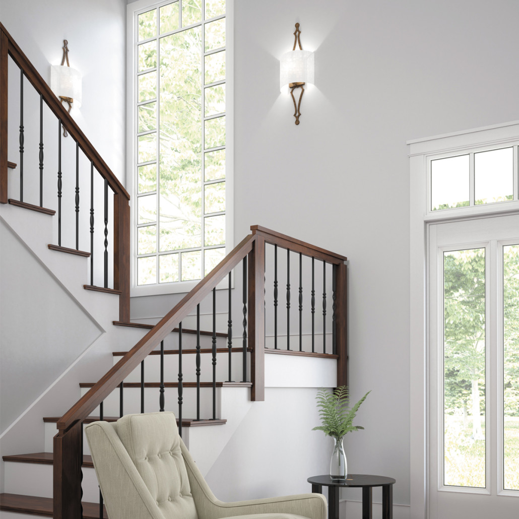 Бра с цилиндрическим тканевым абажуром белого цвета Feiss