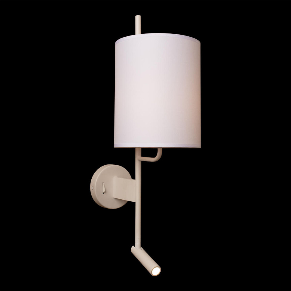 Бра с цилиндрическим тканевым абажуром и регулируемым спотом Pure Cylinder