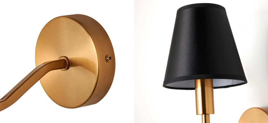 Бра с черным атласным абажуром Moriart