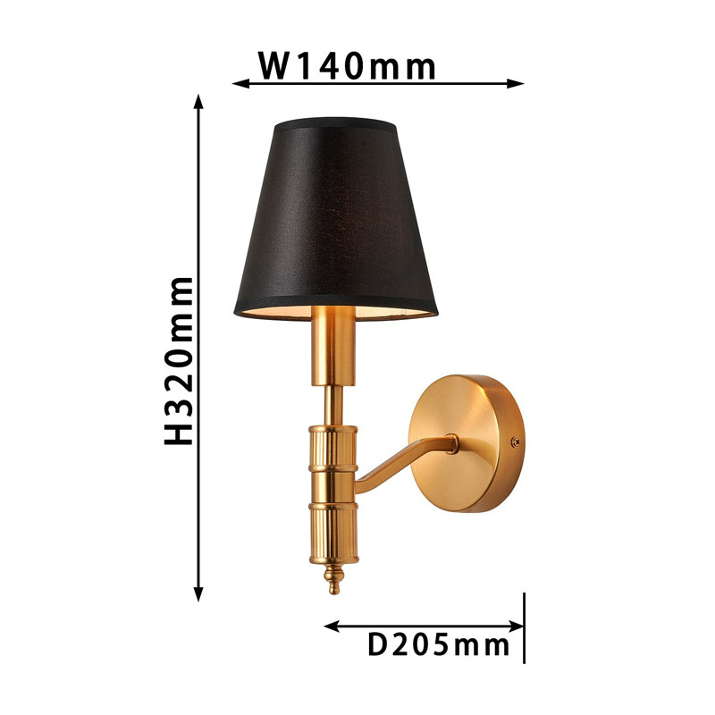 Бра с черным атласным абажуром Moriart