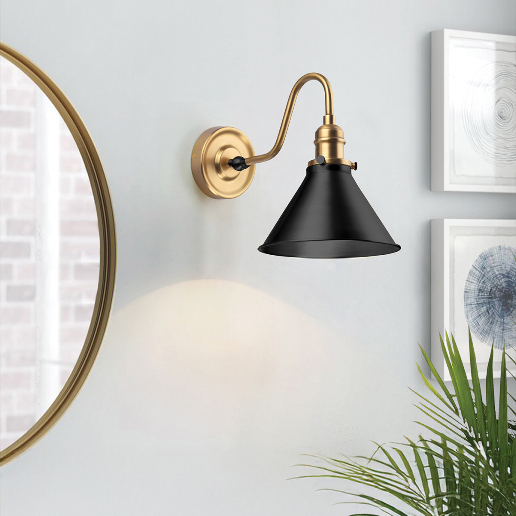 Бра с черным конусным плафоном Elstead Lighting