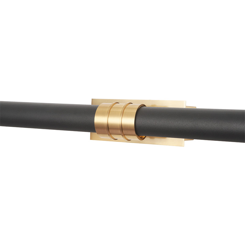 Бра с черным матовым корпусом и золотистым креплением Trumpet tube