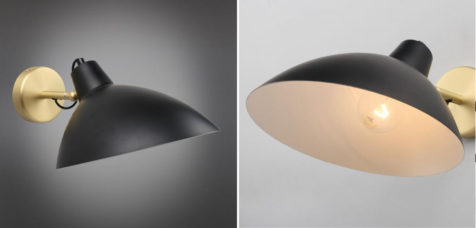 Бра с черным матовым плафоном Retro Light
