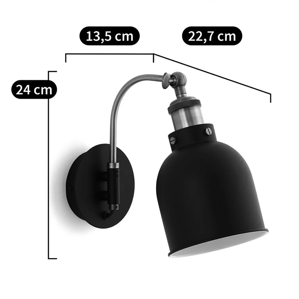 Бра с черным плафоном из металла Roomsy