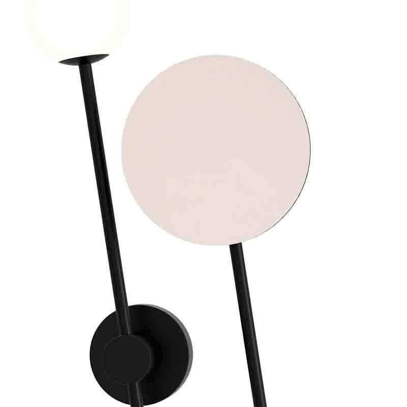 Бра с шарообразным плафоном и зеркальным круглым элементом Lunar Echo