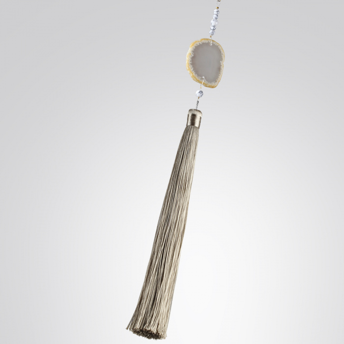 Бра с шарообразным плафоном из белого стекла с подвеской из камня Agatelle