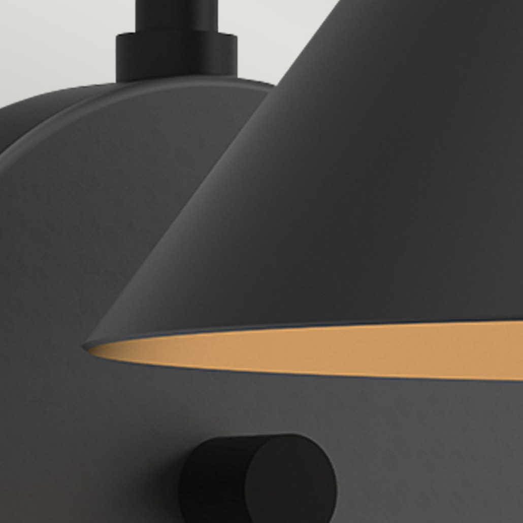 Бра с широким конусным плафоном с золотистой внутренней стороной Alora Mood