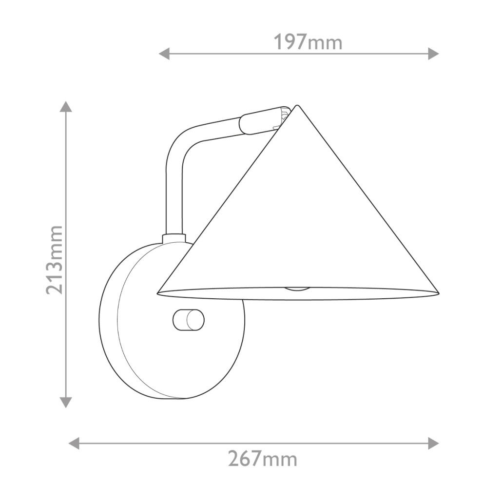 Бра с широким конусным плафоном с золотистой внутренней стороной Alora Mood