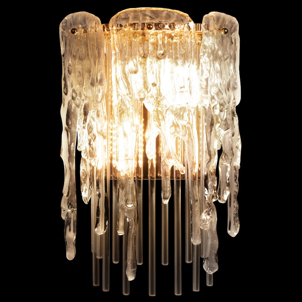 Бра с эффектом стекающего стекла и прозрачными трубками Textured Glass