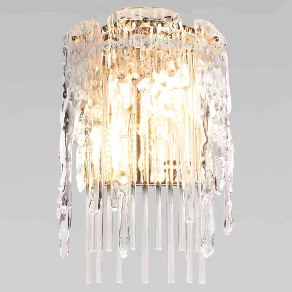 Бра с эффектом стекающего стекла и прозрачными трубками Textured Glass