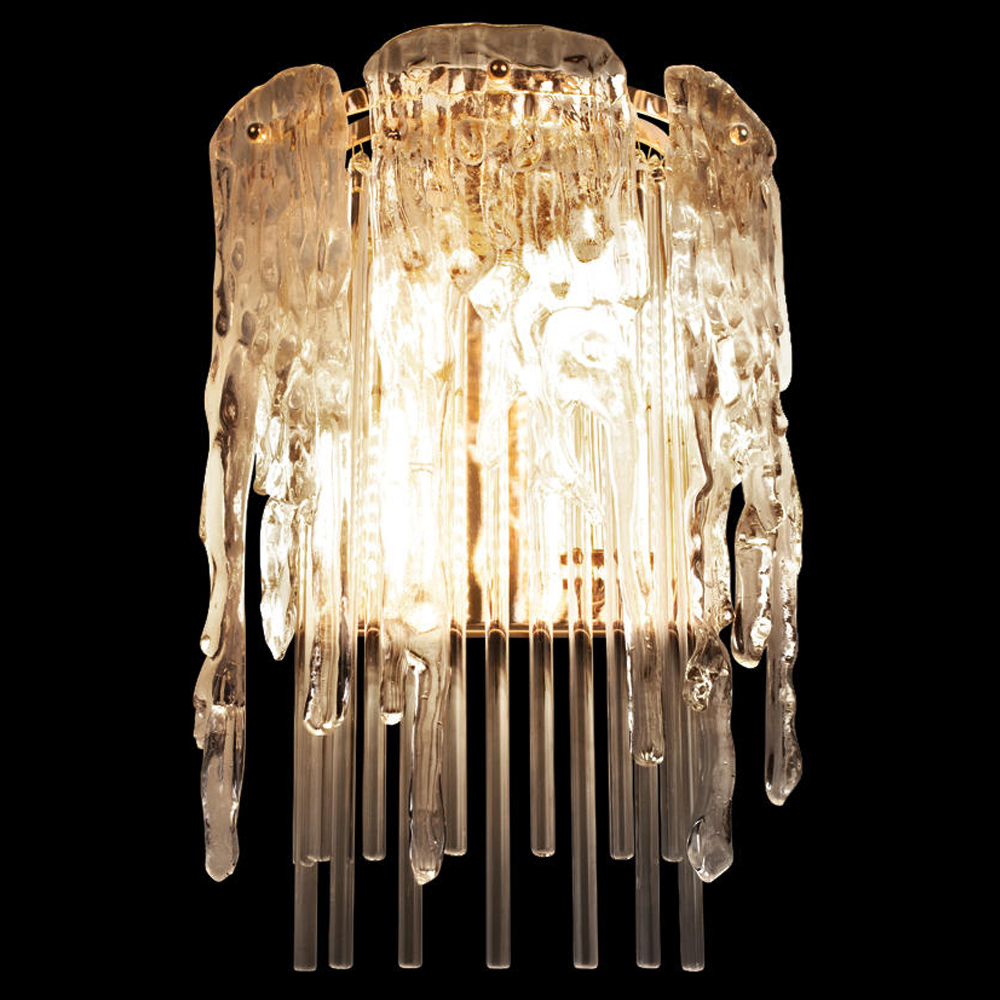 Бра с эффектом стекающего стекла и прозрачными трубками Textured Glass