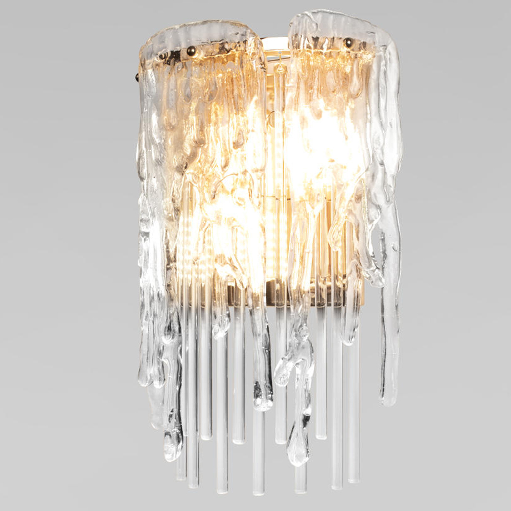 Бра с эффектом стекающего стекла и прозрачными трубками Textured Glass