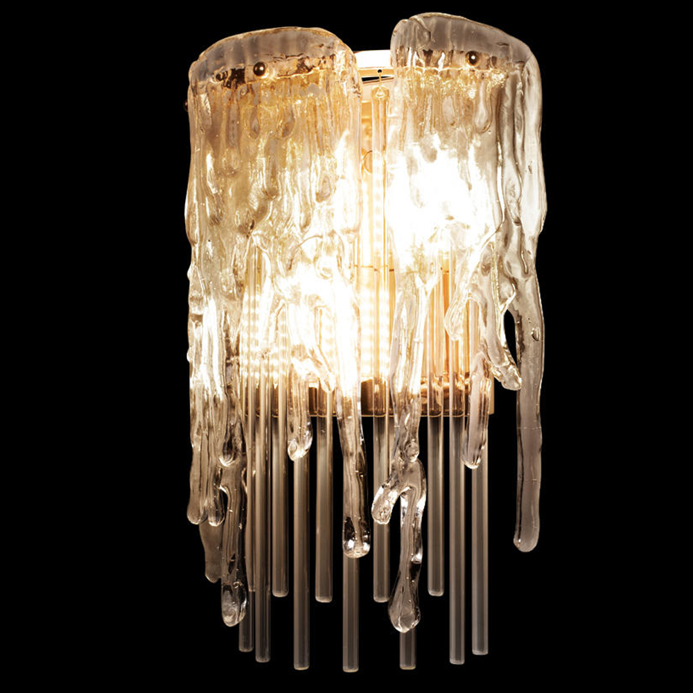 Бра с эффектом стекающего стекла и прозрачными трубками Textured Glass