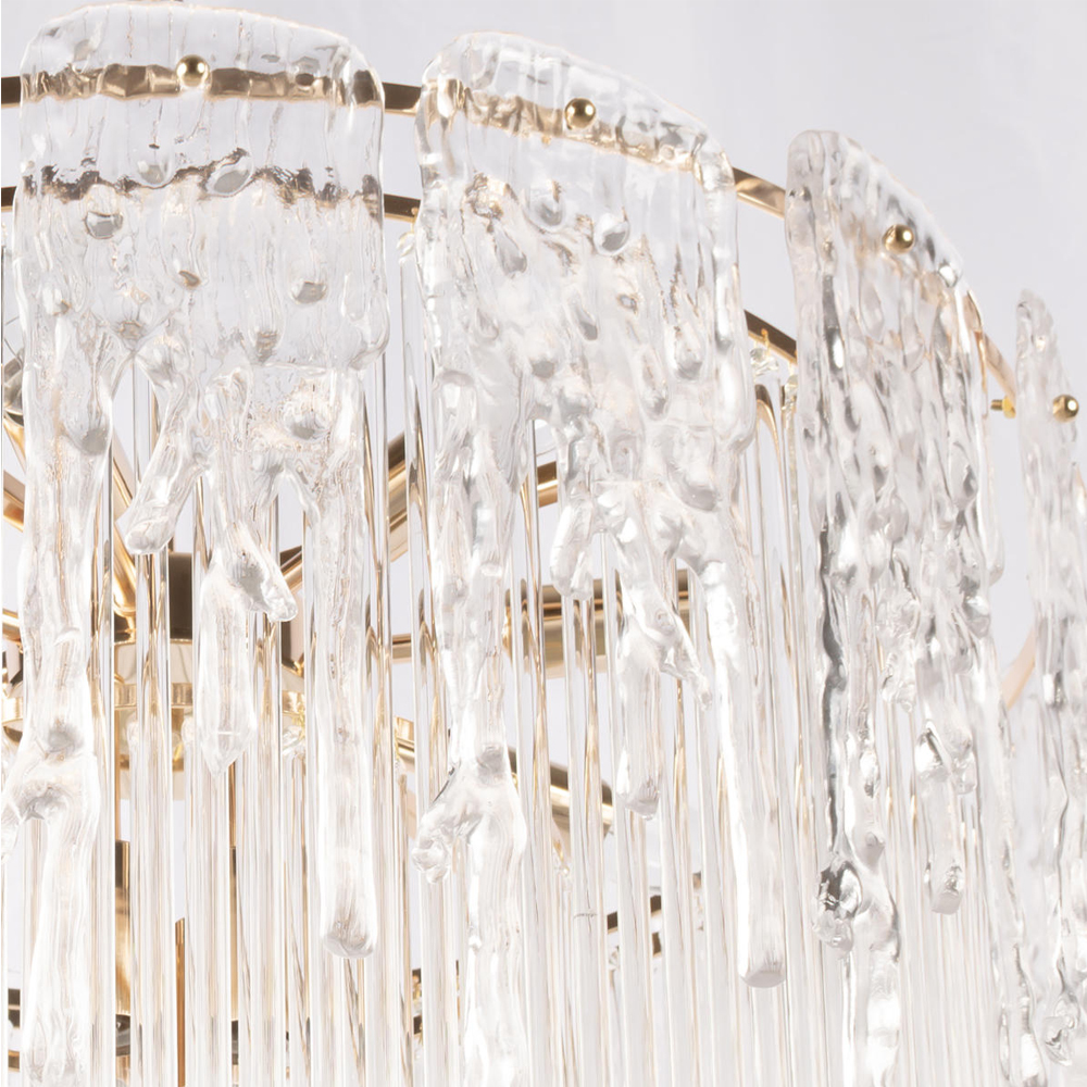 Бра с эффектом стекающего стекла и прозрачными трубками Textured Glass