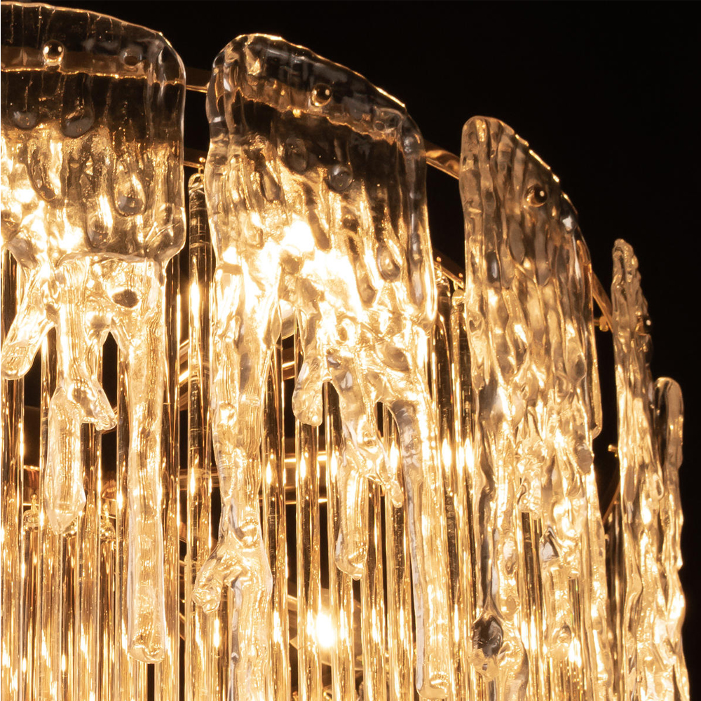 Бра с эффектом стекающего стекла и прозрачными трубками Textured Glass