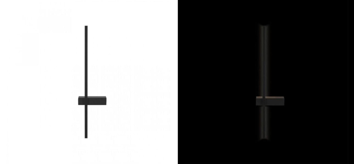 Бра светодиодное Trumpet Tube Fully Black 60 см