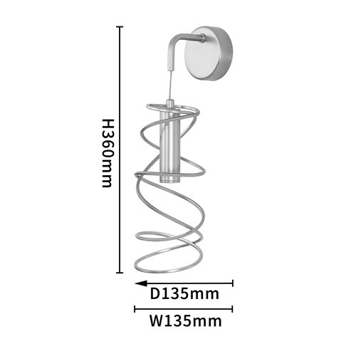 Бра светодиодное из металла со спиральным декоративным элементом золотое Metal Spiral