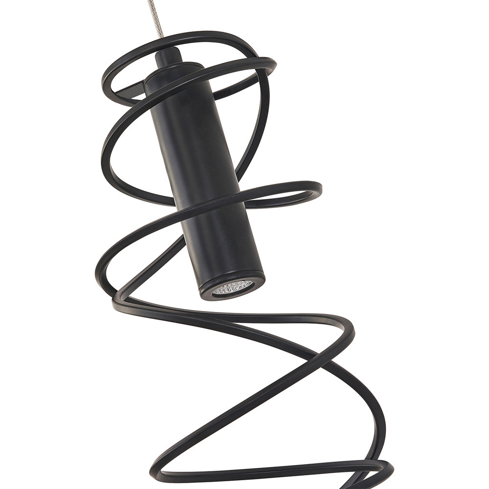 Бра светодиодное из металла со спиральным декоративным элементом черное Metal Spiral