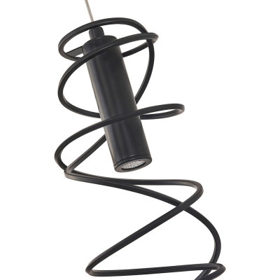 Бра светодиодное из металла со спиральным декоративным элементом черное Metal Spiral