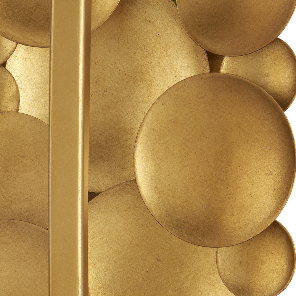 Бра светодиодное из многослойных золотых дисков Metal Disc Chandelier