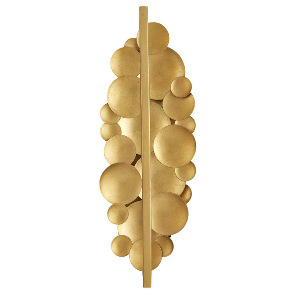 Бра светодиодное из многослойных золотых дисков Metal Disc Chandelier