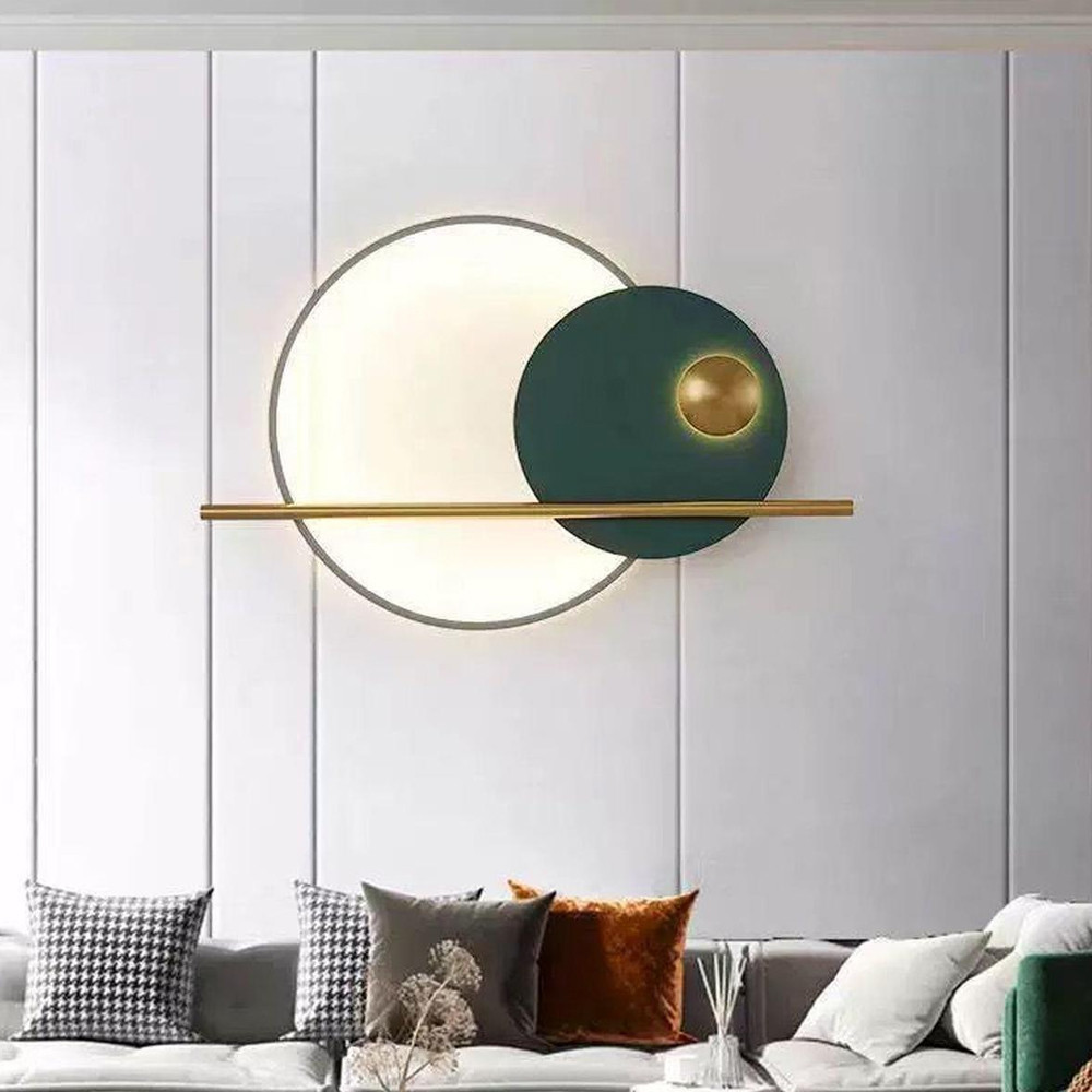 Бра светодиодное круглое в оттенках бронзового и зеленого цвета Kosmikos