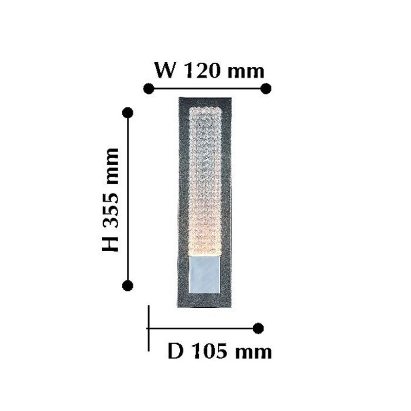 Бра серебряного цвет с черной патиной Titanium