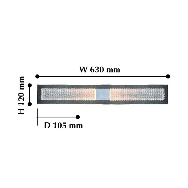 Бра серебряного цвет с черной патиной Titanium Double
