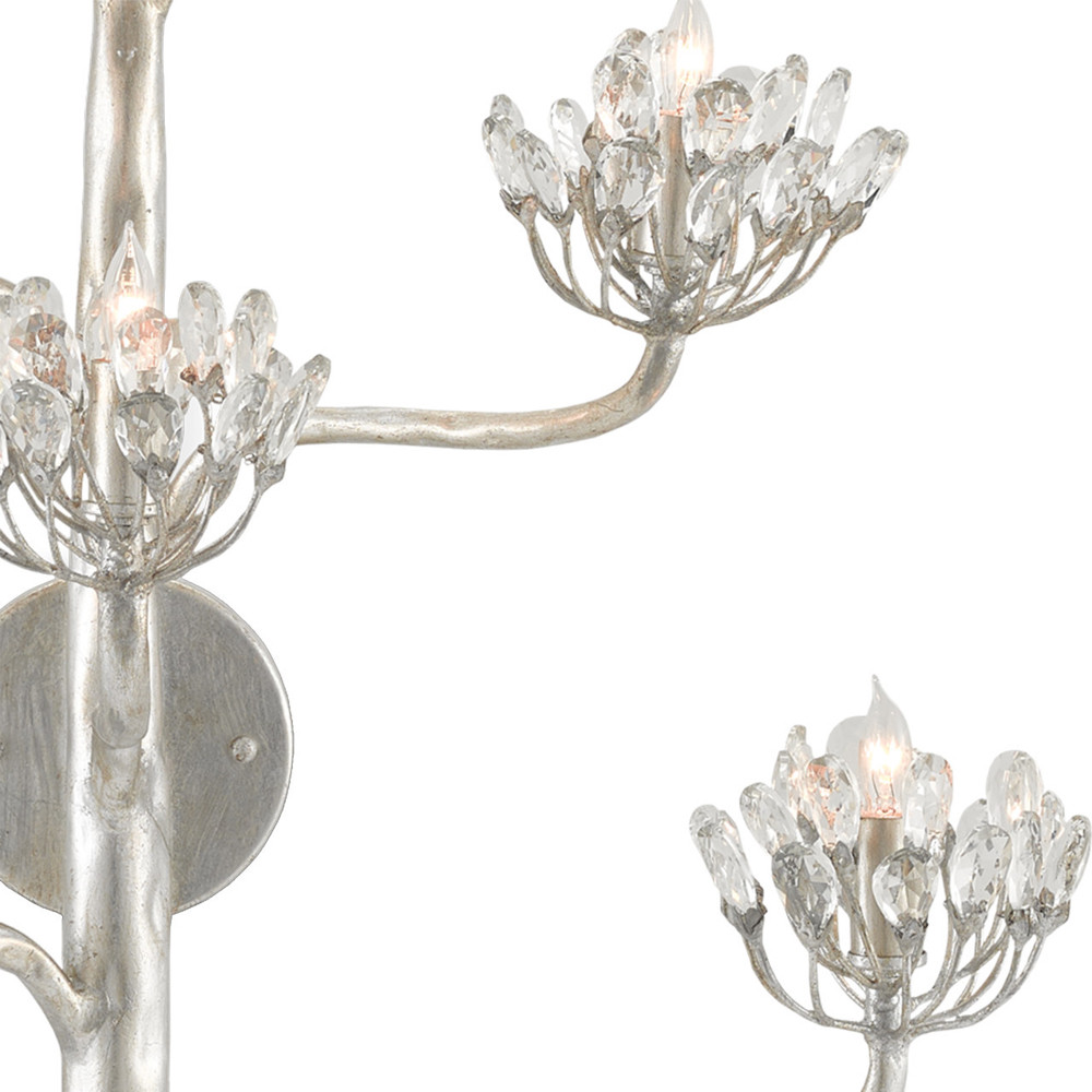 Бра серебряное в виде растения Silver Flower Glade