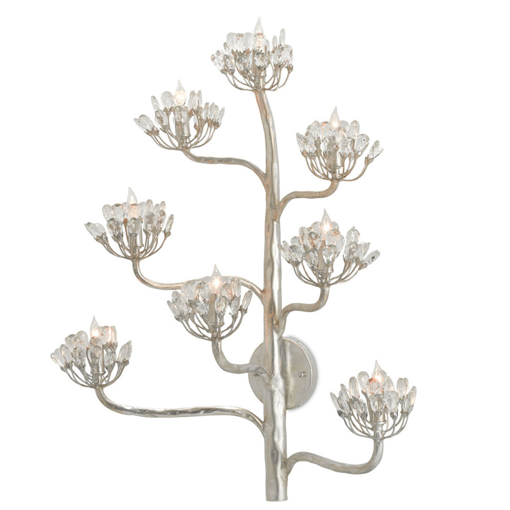 Бра серебряное в виде растения Silver Flower Glade