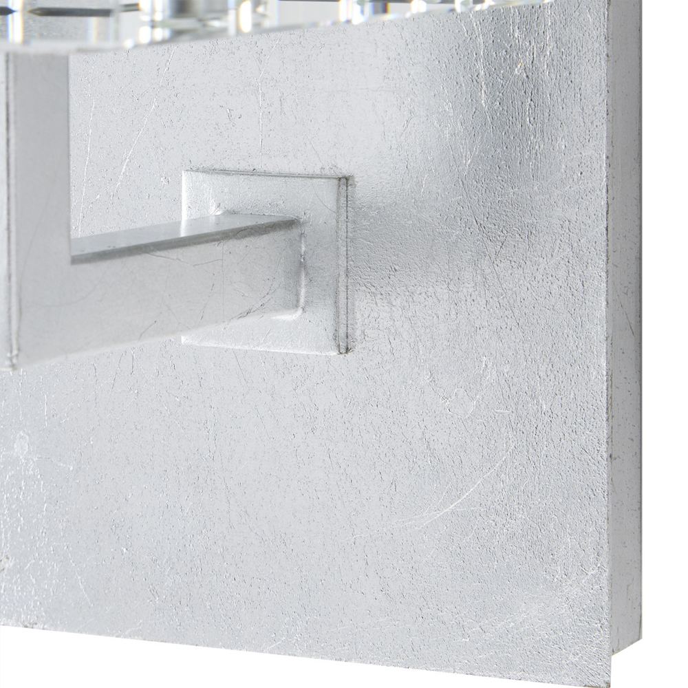 Бра серебряное с фактурным прозрачным абажуром Optical Crystal